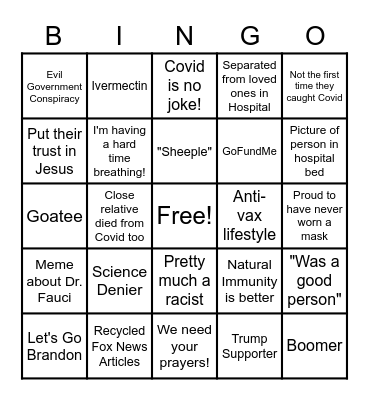 Herman Cain Award Bingo Card