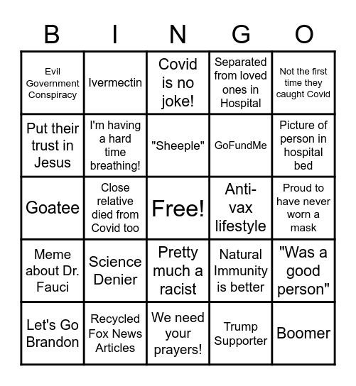 Herman Cain Award Bingo Card