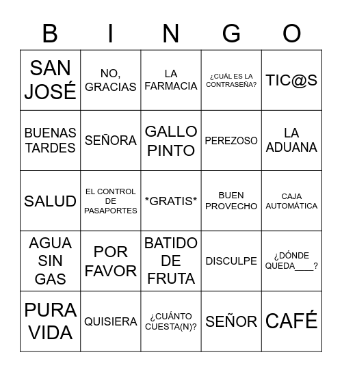 A VIAJAR Bingo Card