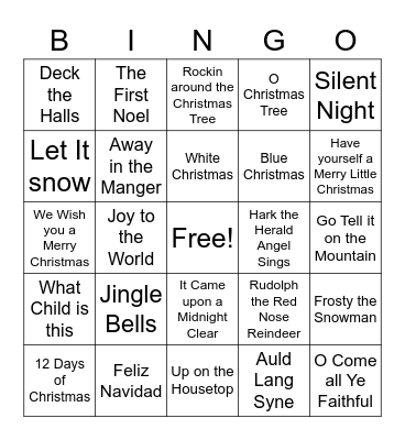 Holiday Bingo Card