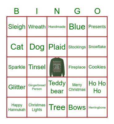 PRIDE Ugly Sweater Bingo Card