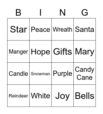 Christmas Bingo Card