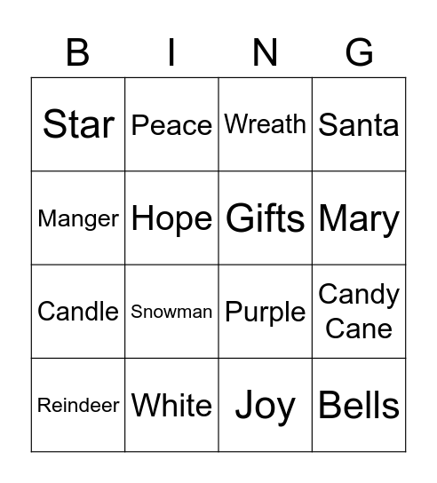 Christmas Bingo Card