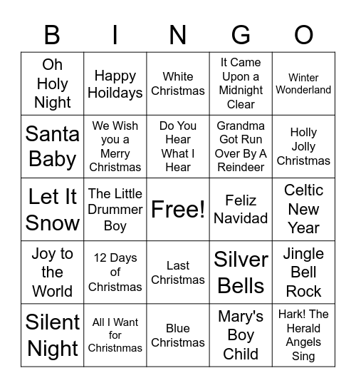 Holiday Bingo Card