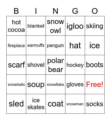 Winter Bingo Card