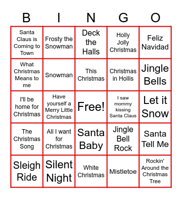 Holiday Bingo Card