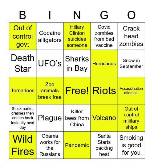 Apocalypse 2020 Bingo Card