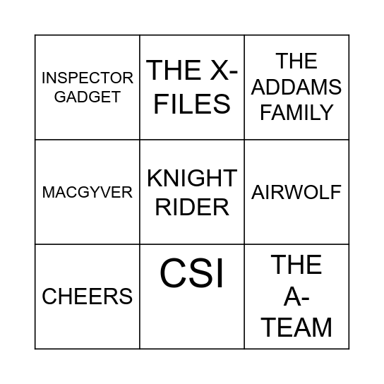 THEME BINGO Card