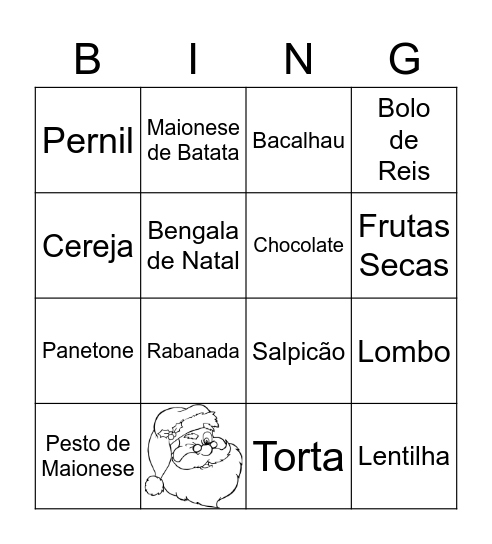 BINGO de Planning Foods BR Bingo Card