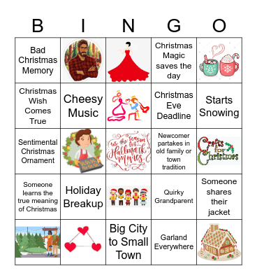 Hallmark Holiday Movie Bingo Card