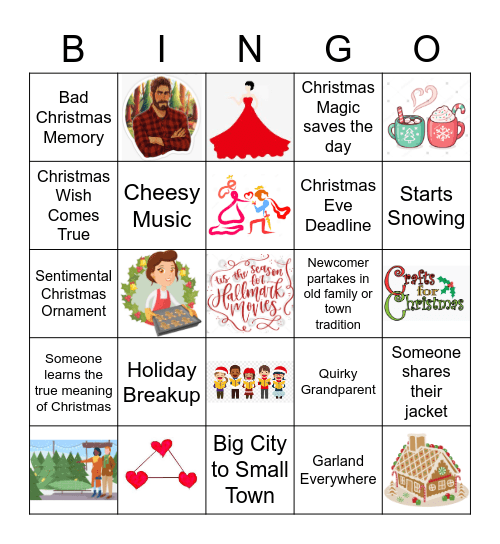 Hallmark Holiday Movie Bingo Card