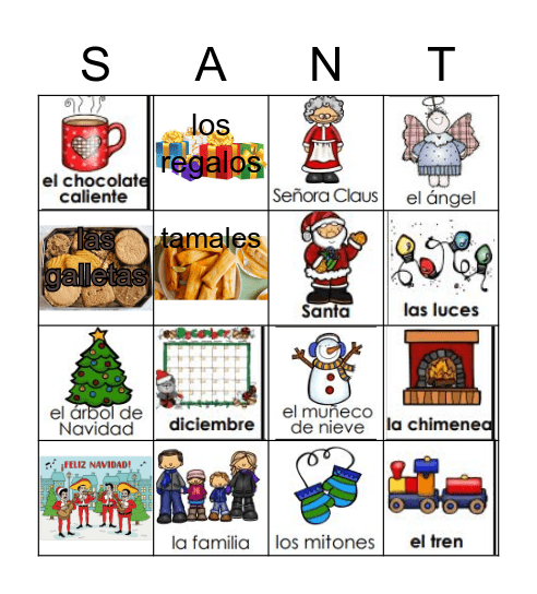 ¡Feliz Navidad! Lower El Bingo Card