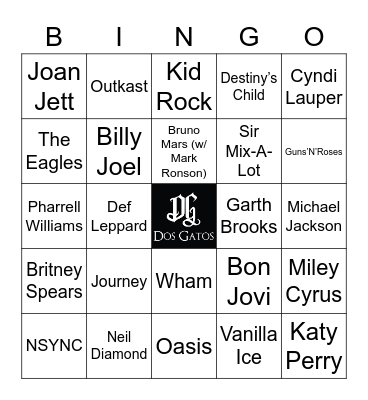 v57 Sing Along Songs Bingo Card