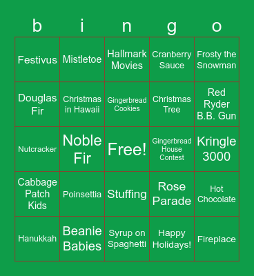 Happy Holidays! Bingo Card