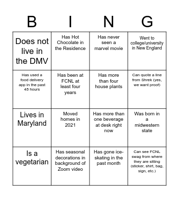 Bing Pot! Bingo Card