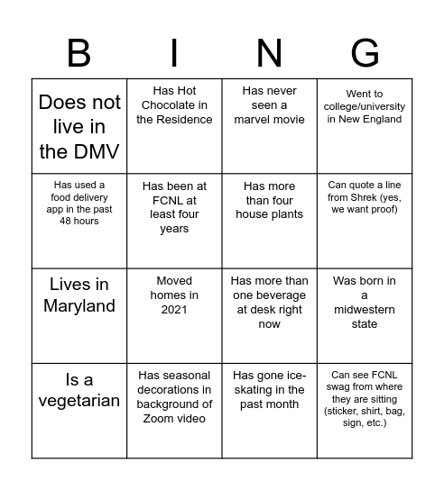 Bing Pot! Bingo Card