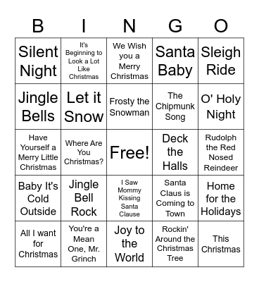 Christmas Bingo Card