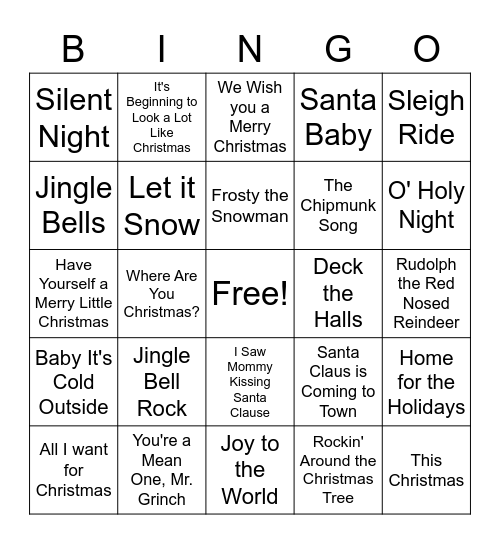 Christmas Bingo Card