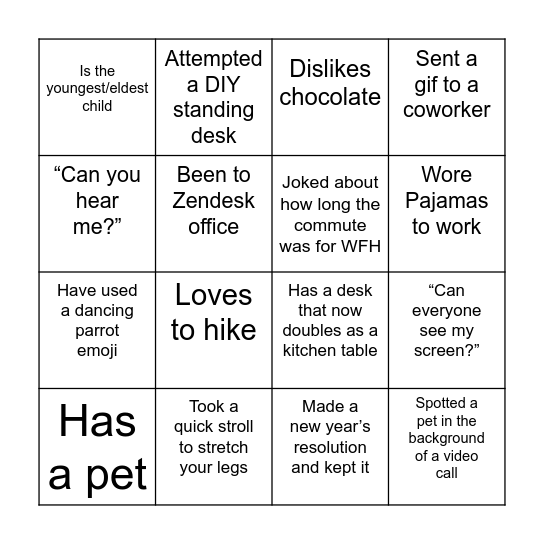 Office Bingo Card