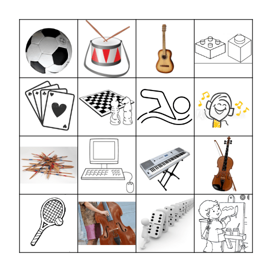 SPIELE UND INDTRUMENTE Bingo Card