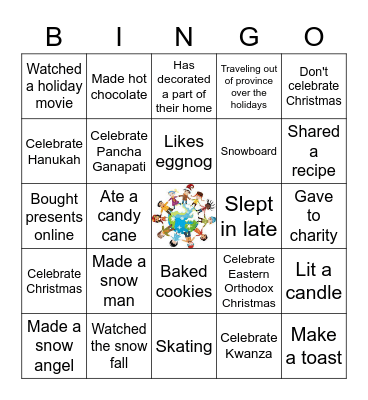 Year End Celebration Bingo Card