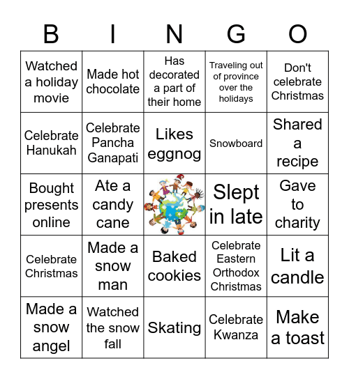 Year End Celebration Bingo Card