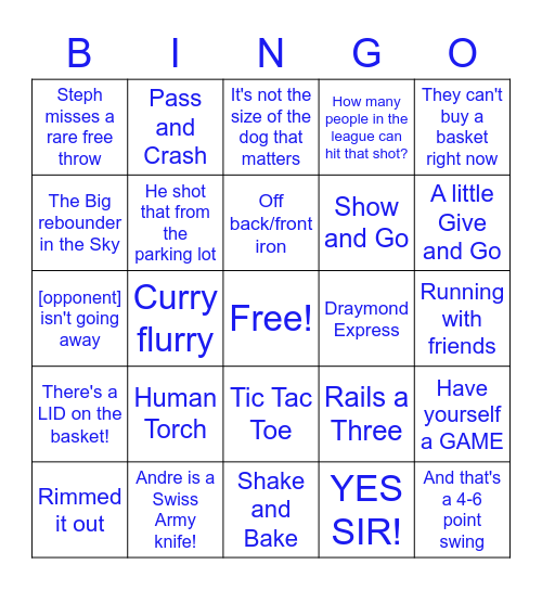 Bob Fitzgeraldisms Bingo Card