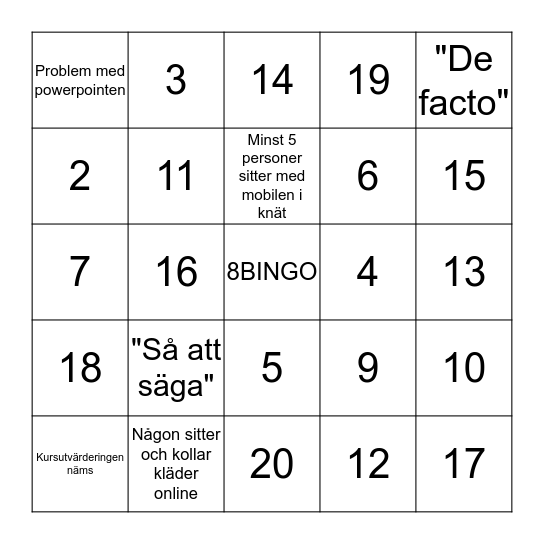 Barn-bingo Card