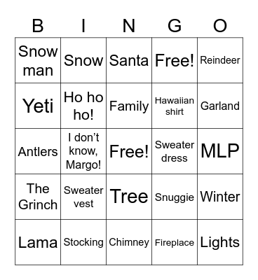 MLP Holiday Bingo Card
