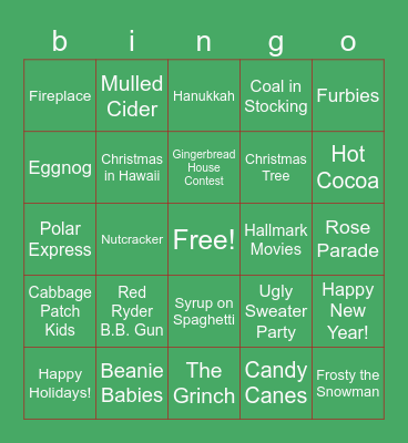 Happy Holidays! Bingo Card