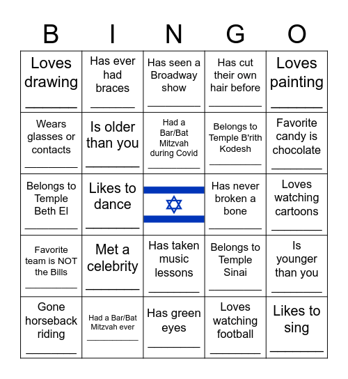 IsraelNow BINGO! Bingo Card