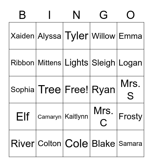 Mr. H's Christmas Bingo 2021 Bingo Card