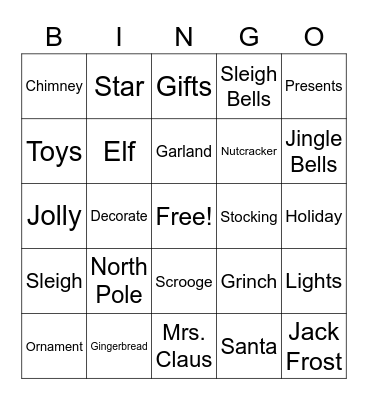 Christmas Bingo Card