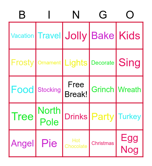 Cavanna Team Holiday Bingo Card