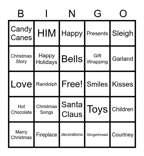 HIM Winter Gathering Bingo Card