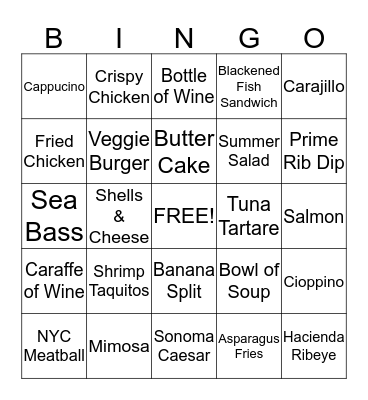 Nick's Manhattan Beach Bingo Card