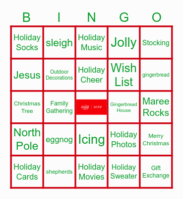 Holiday Bingo Card