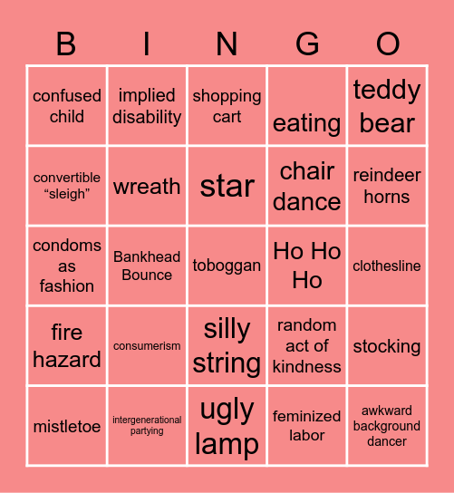 Sleigh All Day Bingo Card