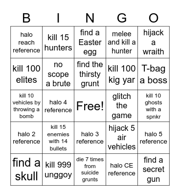 halo 6 bingo Card