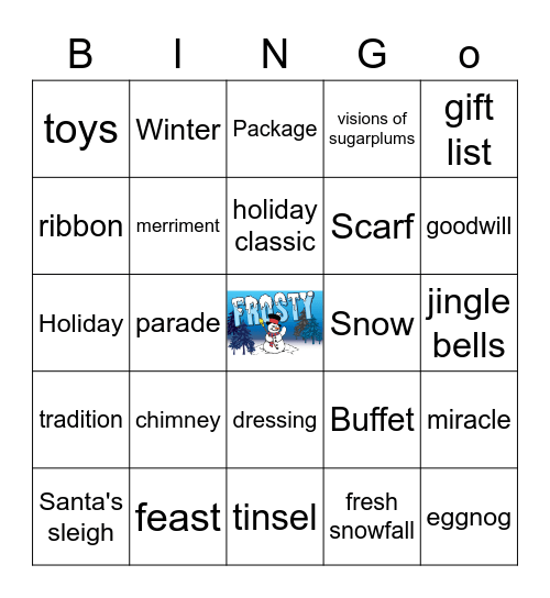 Winter Holiday - DOT Bingo Card