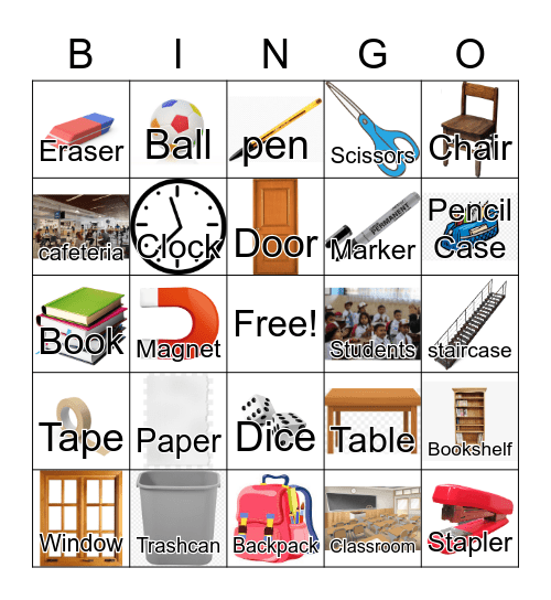 Classroom and School Bingo Card