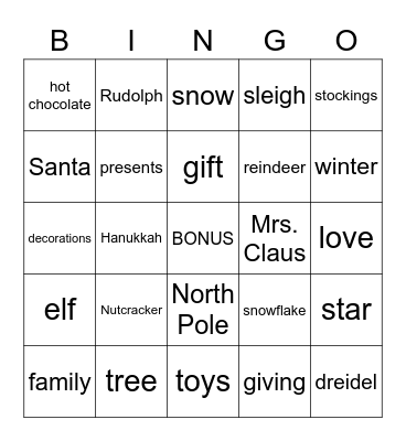 Christmas Bingo Card