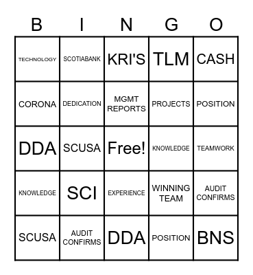 RECON REBELS Bingo Card