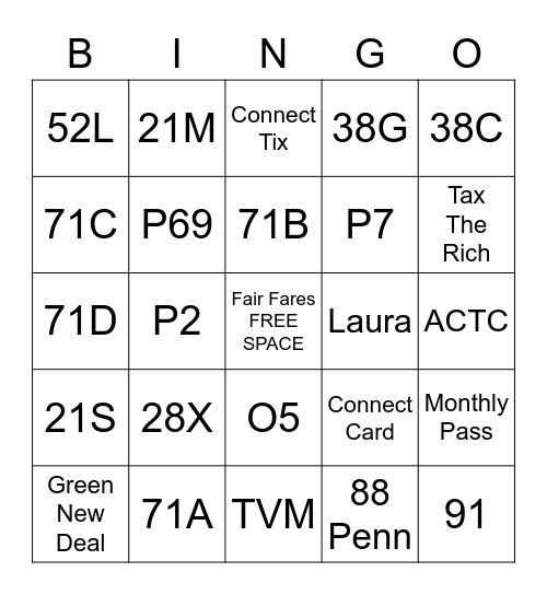 Card 7 Bingo Card