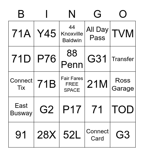 Card 6 Bingo Card