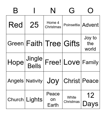 Christmas Bingo Card