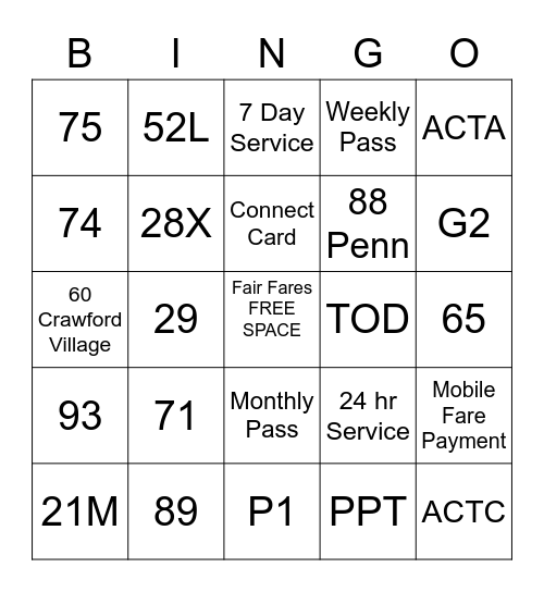 Card 8 Bingo Card