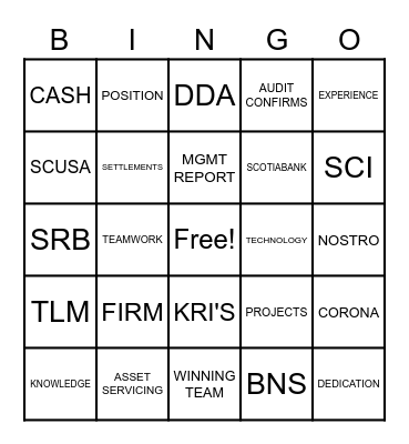 RECON REBELS Bingo Card