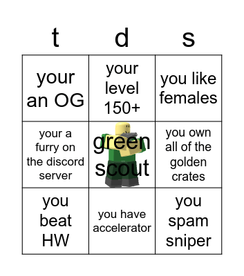 tower defense simulater Bingo Card