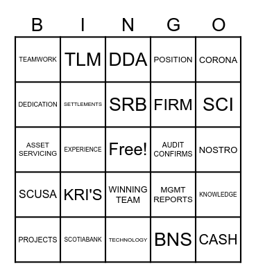 RECON REBELS Bingo Card